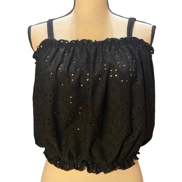 Livi By Olivia Rae- Black Eyelet Tank Top - Picture 1 of 5
